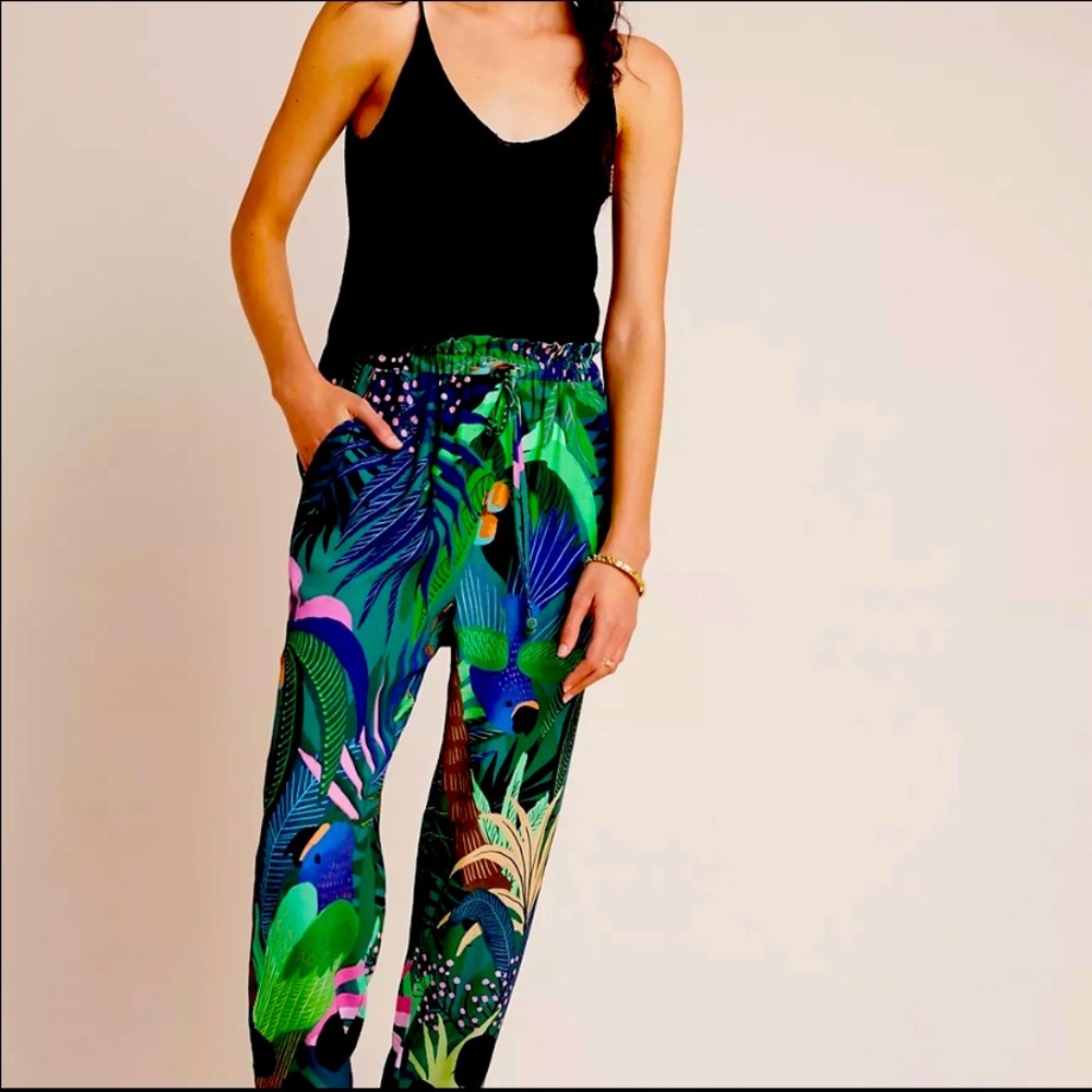 Anthropologie Farm Rio Tropique Embroidered Pants